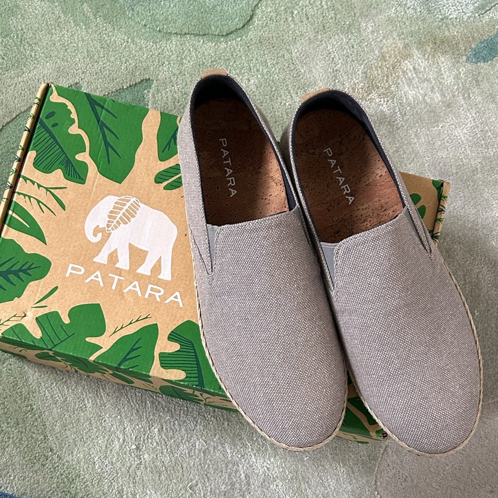 NWB Patera “The Seeker” Eco Grey slip-on canvas men’s shoes